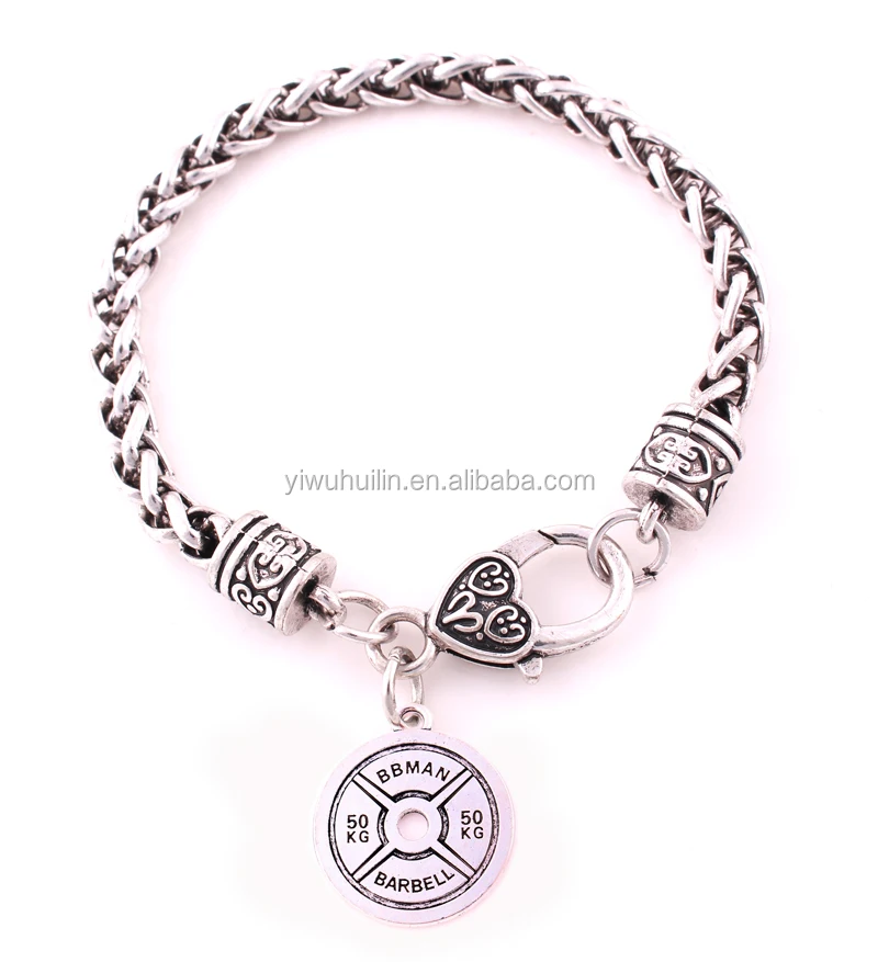 

BBMAN Barbell 50 KG Weight Plate Charm Fitness hanging bracelet