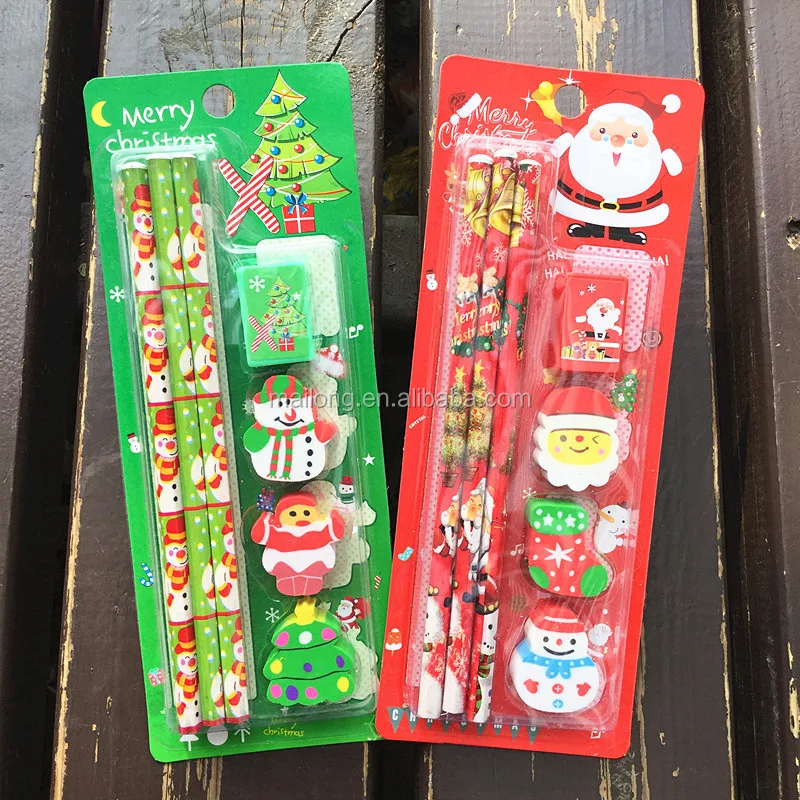 クリスマス文房具セット鉛筆消しゴム、鉛筆削りコンビネーションスーツ