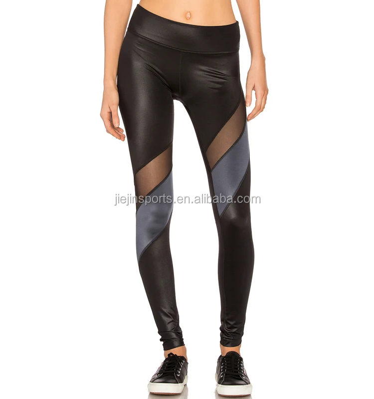 shiny spandex workout leggings