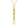 INFANTA JEWELRY Vertical Bar Necklace Chain With Letter 18K Gold Plated Jewelry Necklace Zinc ALLoy Pendant For Women And Girl
