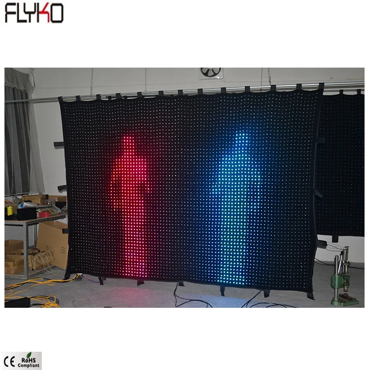 

Concert backdrops stage fashion foldable led curtain lights, Rgb 3in 1