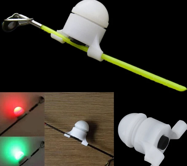 

2 in 1 smart LED Night Fishing Rod Tip Clip on Fish Strike Bite Alert Alarm Light