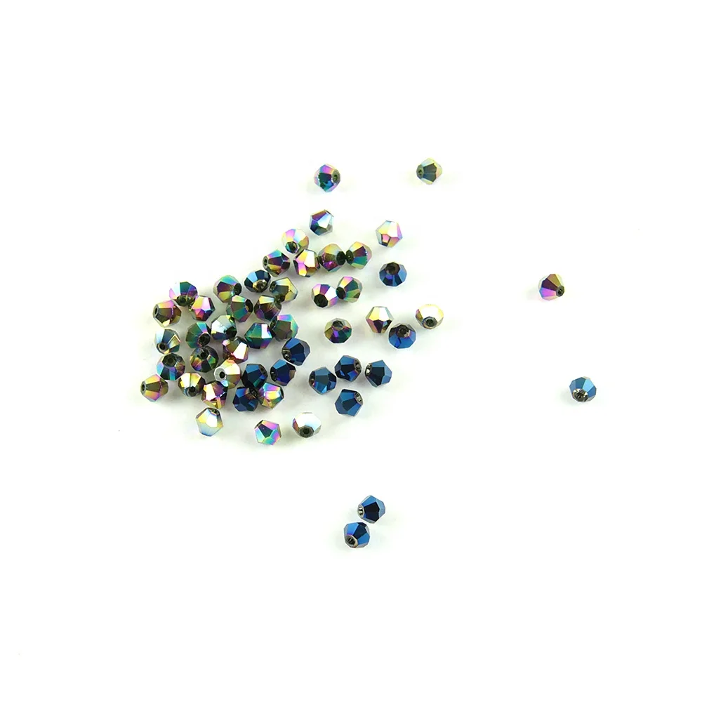 

Factory Wholesales  Rainbow Crystal Bicone Beads For Diy Jewelry Chain