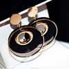 2018 new inventions simple geometric big round earring designs circle wooden african earrings