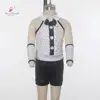 Girls Jazz and Tap Dance Costume White Sliver Sequin Dance Top and Black Shorts 17901