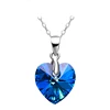 925 sterling silver jewelry crystal sapphire heart pendant