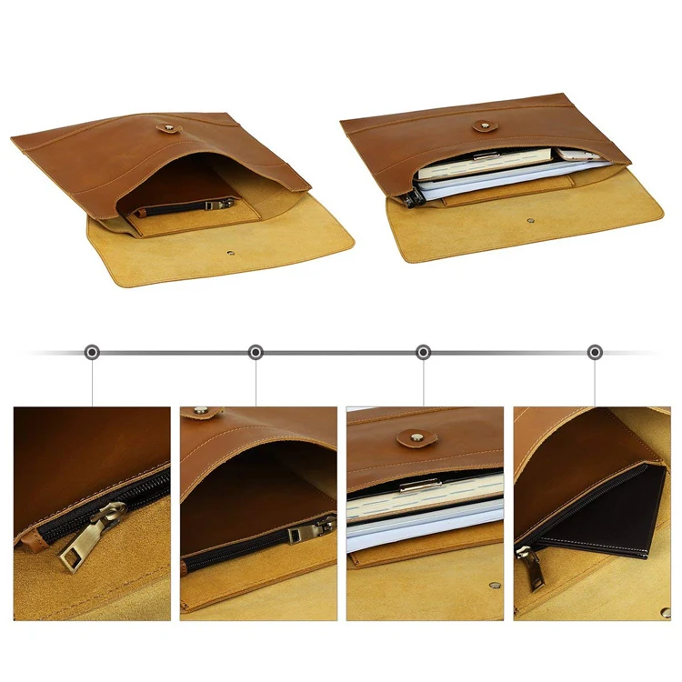 Leather Envelope Folder Case Portfolio Mens Sleeve File Holder Car Document Organizer Bag Buy