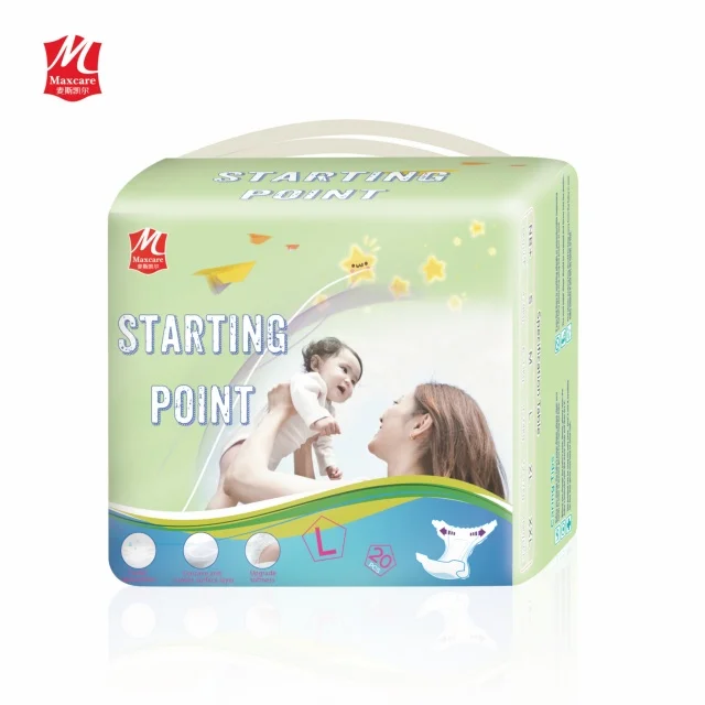 

Maxcare PE film popular A grade disposable Blue ADL clothlike baby diapers