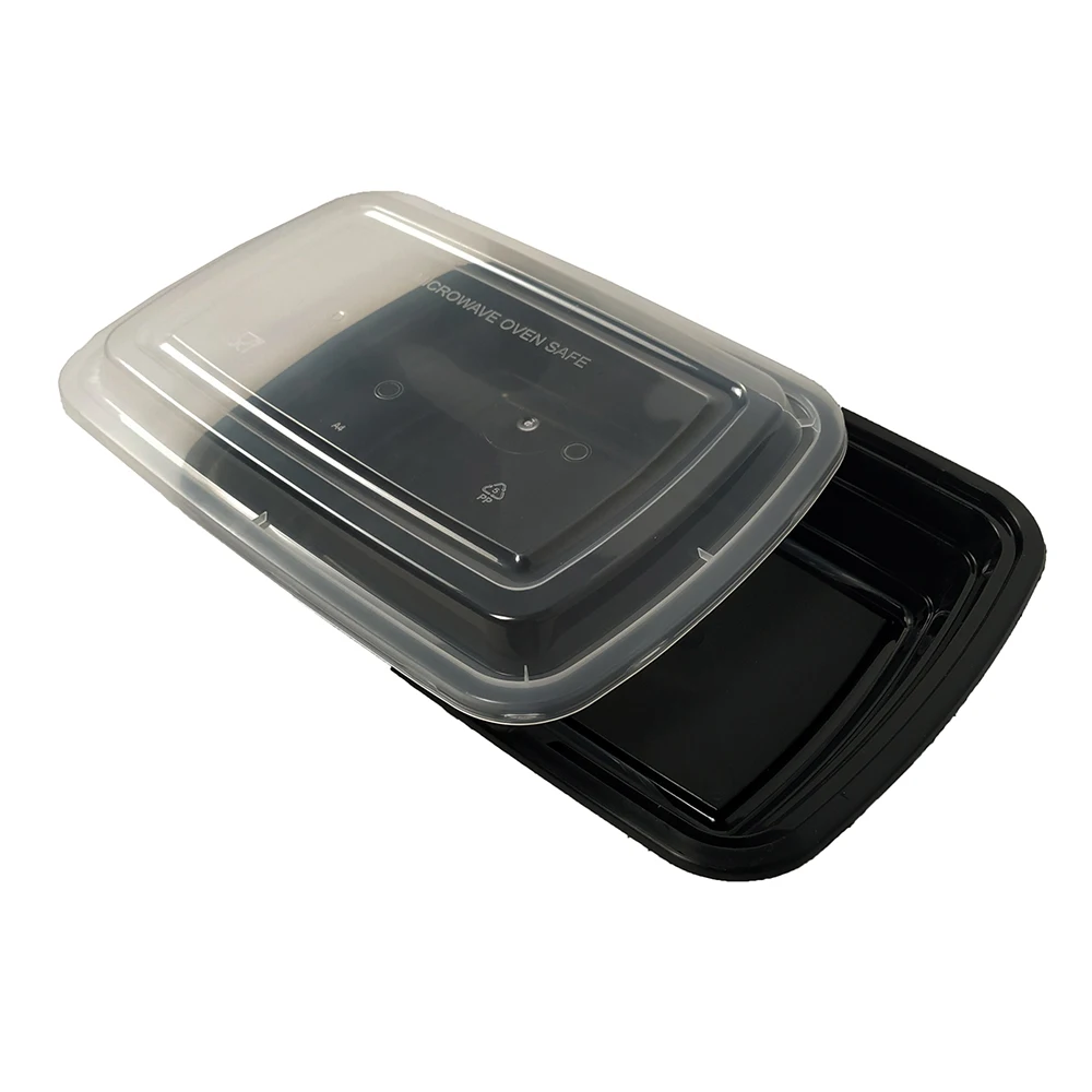 

32oz BPA free microwaveable plastic food storage container with lid, White base with clear lid