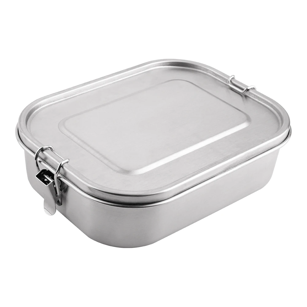 

NI001 Stainless Steel Custom Lunch Box 1400ml Buckle Hook Silicone Seal Ring Leak Proof Heated Lunch Box