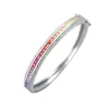 925 sterling silver plated bangle charm multi color stone jewelry cheap wholesale silver bangle made in china
