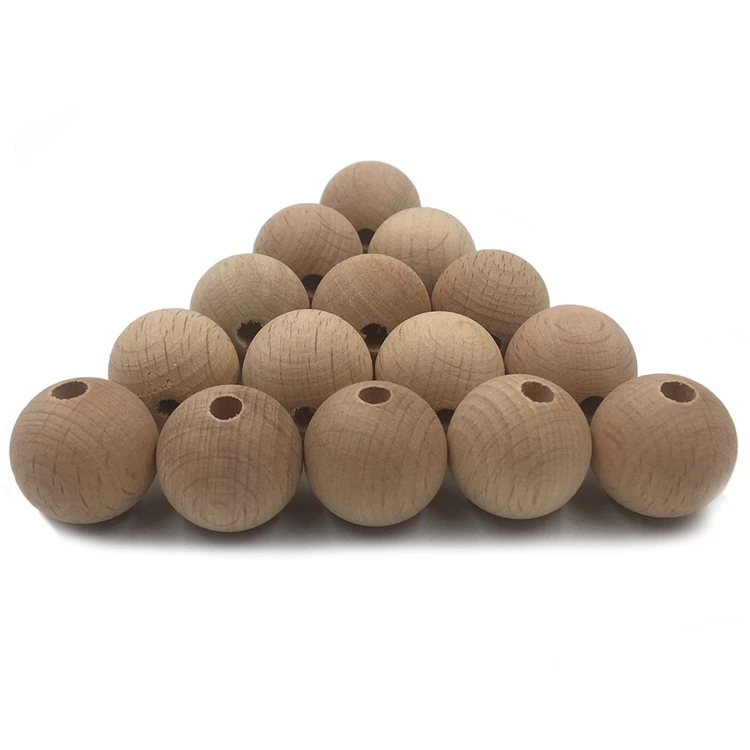 

10mm(0.39'') Organic Wood Beech Wooden Necklace Teething Round Beads in Bulk