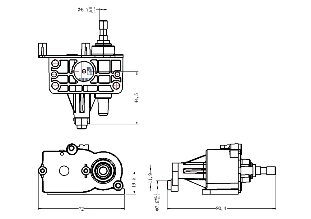 Electric Fan Parts Fan Motor Gearbox Best Selling Plastic Gearbox