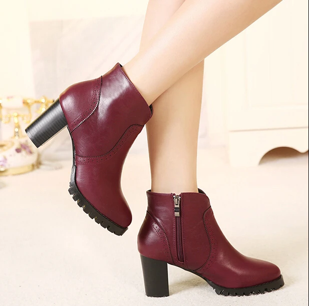 wine red boots