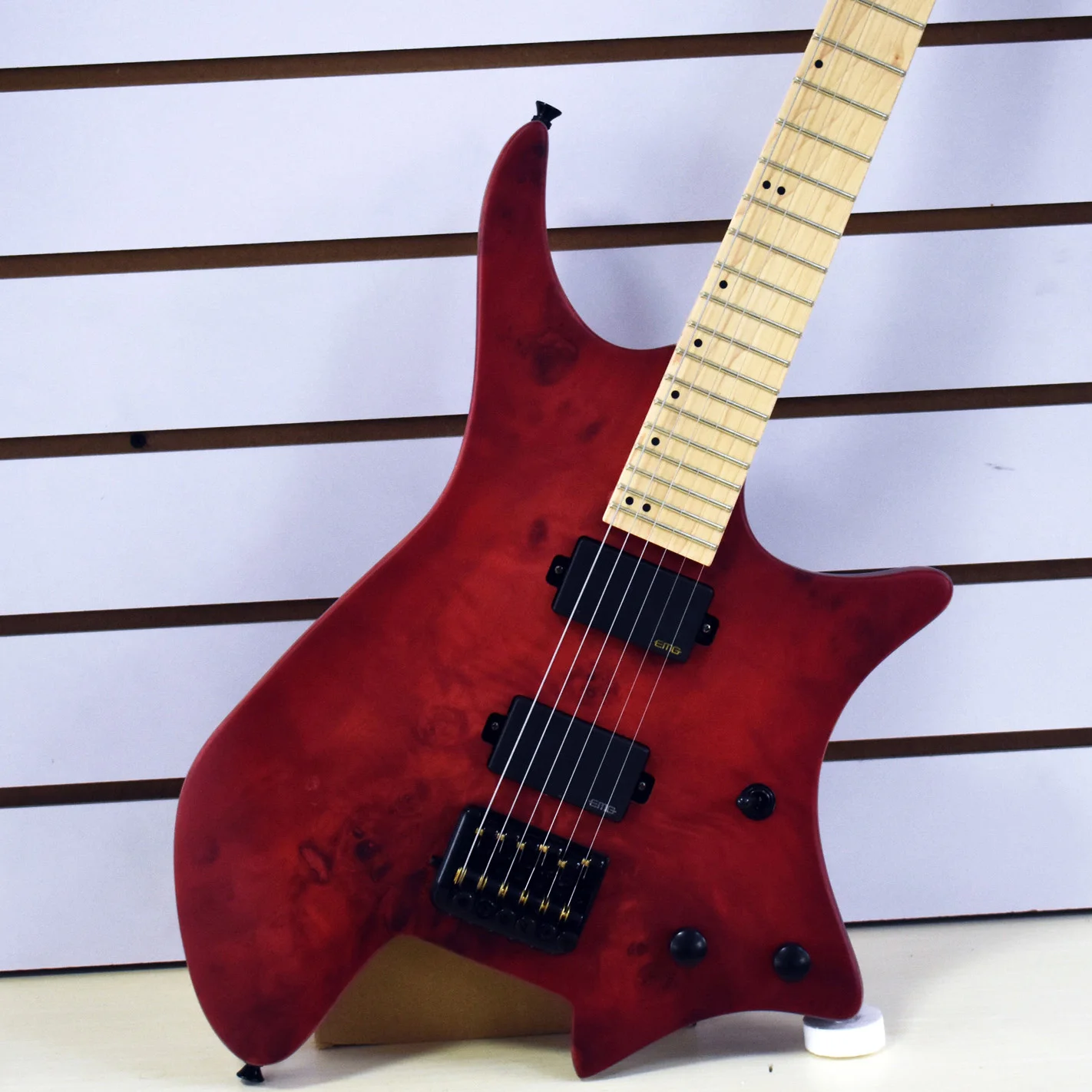 

Mahogany Body with Flame Maple Top Headless Electric Guitar, Customer's request