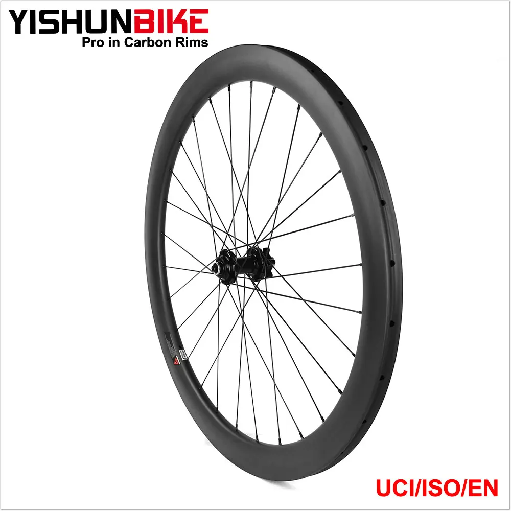 Yishunbike 700c 33mm Tubular Disc Brake Wheel Carbon Road Light Carbon