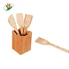 Bamboo spatula kitchen utensils set with holder