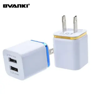 new products universal 2.1A small fast selling items travel wall charger 2 usb port home charger with Aluminum rim