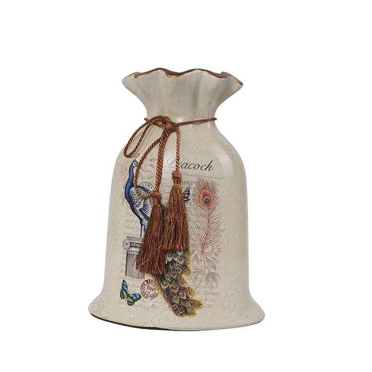 
Chinese Creative porch and living room Matt Nordic Europe style ceramic flower vase home decor 