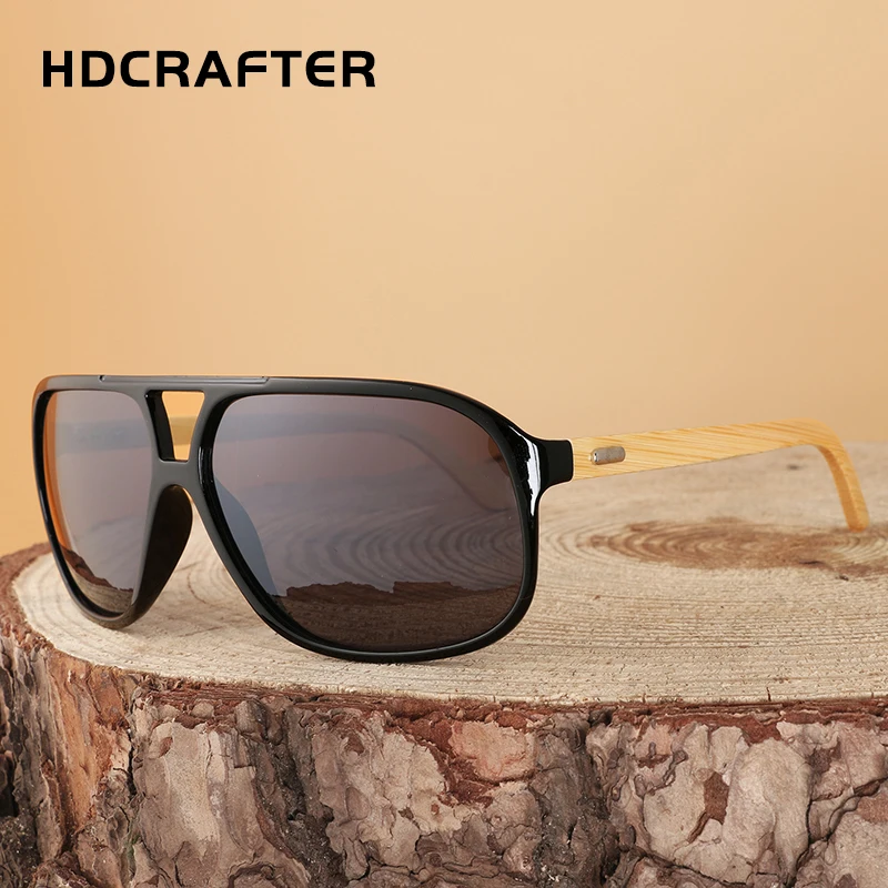 

HDCRAFTER men fashion bamboo sunglasses oem fashionable mirror frameless custom polarized wooden sunglasses