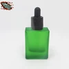 black green glass bottle rectangle for CBD oil 30ml frosted glass pipette bottles rectangle