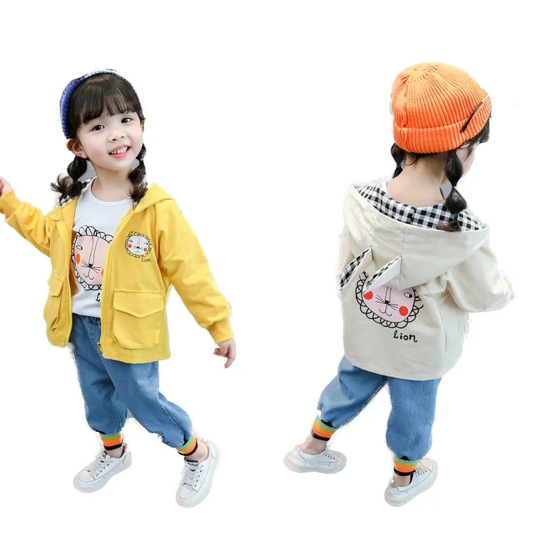 

2019 new hot selling spring autumn boutique cute lion cartoon pattern three pieces girls clothing sets fashion kids, As pic shows, we can according to your request also