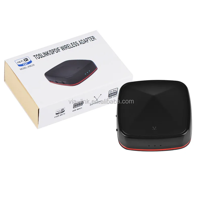 

Bluetooth 5.0 CSR8675 Transmitter Wireless Audio Receiver Aptx HD Receptor with Digital Optical Toslink/SPDIF/AUX Adapter, Black