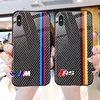 Luxury Motorsport AMG GTR RS RACING SPORT Carbon Fiber Style Tempered Glass Phone Case For iphone X XS Max XR 7 8 6 Plus