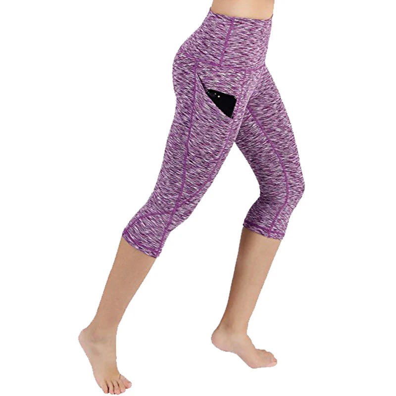 

ladies blank Capri bell hemp girl yoga pants pocket and top with no panties