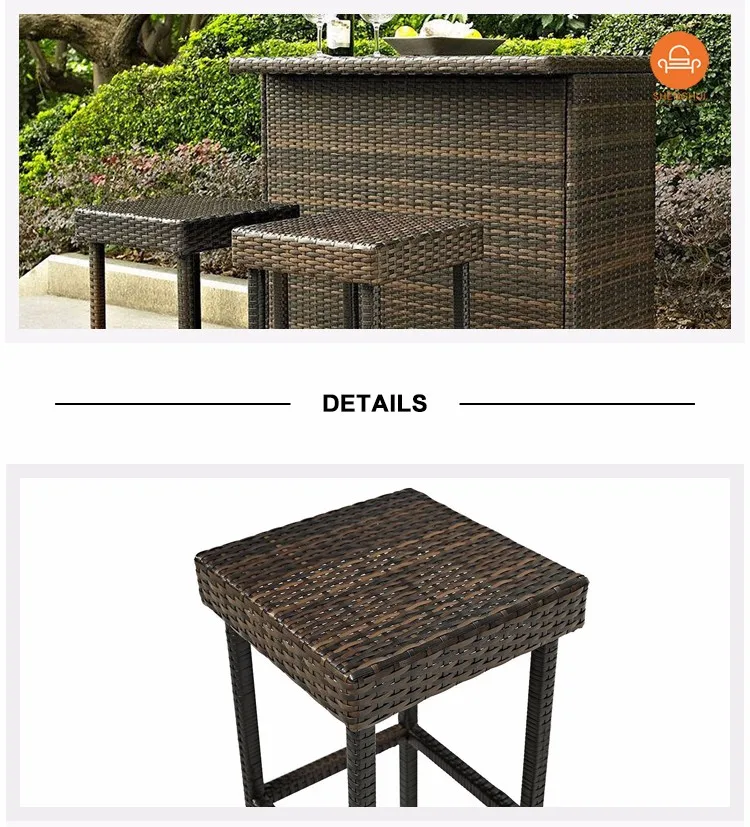 Cheap Luxury Design Pe Rattan Bistro Bar Table And Stool Set Alibaba