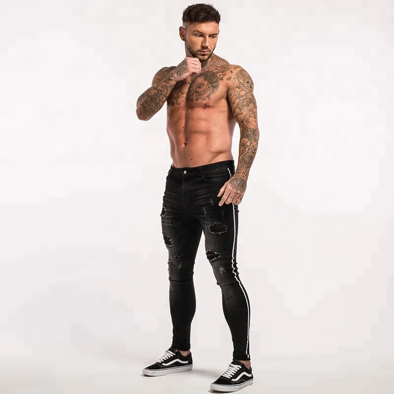 

2018 new brand destroyed hole black skinny ripped men fashion jeans, N/a