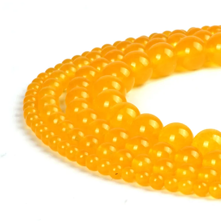 

Round Beautiful Gemstone Yellow Jade  Topaz Loose Beads