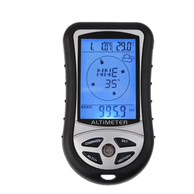 

Thermo temperature clock calendar 8 in 1 digital altimeter & lanyards compass