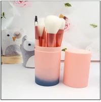 

12 piece makeup brushes pink natural hair make up bags sets