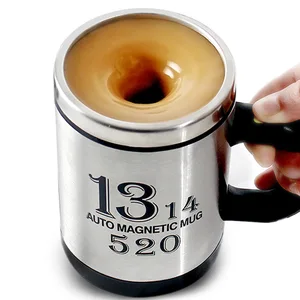 Image of Stainless Steel Metal Insulated Eco-friendly Automated Self Stirring Mug Heated Electric Heatable Cup Thermal Coffee Mug