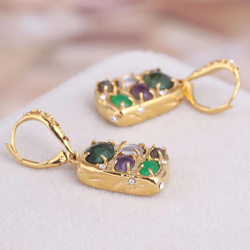 

2019 High Fashion Accessories Artificial Pendant earrings vermeil gold jewelry
