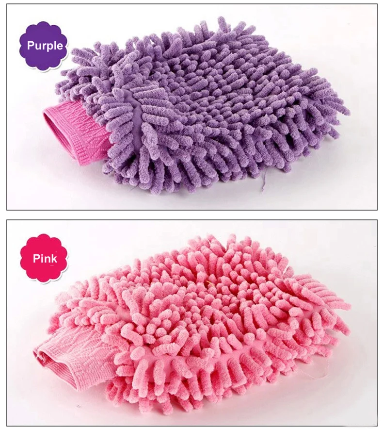 Hot saling 2019 new design microfiber Mitt custom double side chenille wash mitt glove car cleaning (SS-WT10)