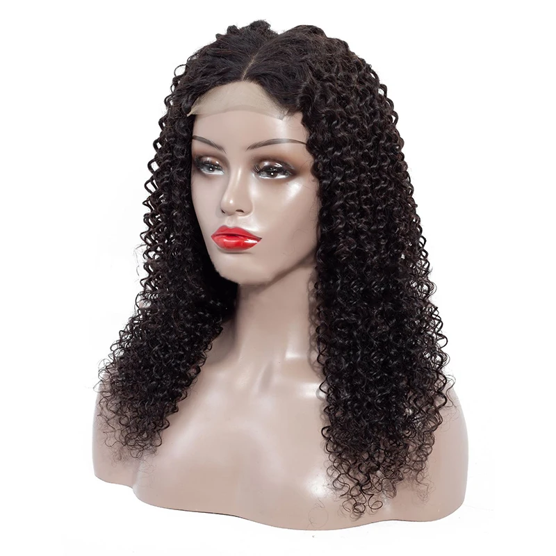 

Brazilian Virgin Human Hair Lace Front Wigs Kinky Curly 4x4 Lace Closure Wigs Preplucked Hairline with Baby Hair 180% Density