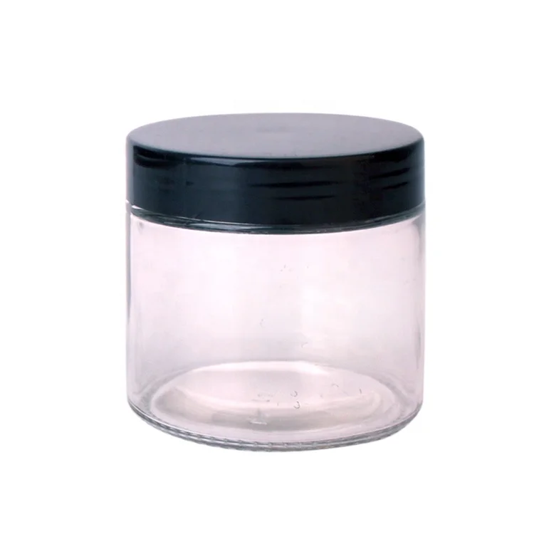 Custom made clear round straight side glass jar with screw lid 420ml