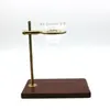 Adjustable Height Brass Pour Over coffee dripper stand with Wood Base
