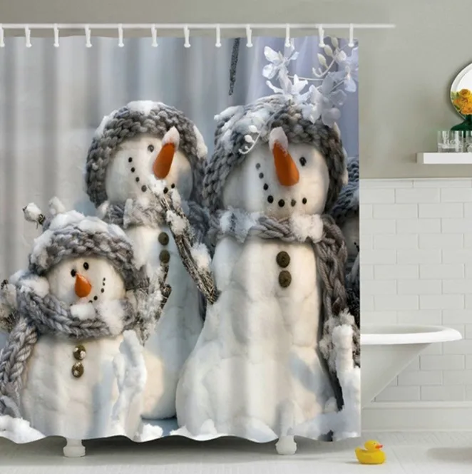 

Fashion Design Polyester Waterproof Printing Christmas Shower Curtain, Customized color