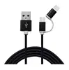 Two in One dual port usb charger cable 2 in 1 multi use mobile phone tablet charging sync data cable line