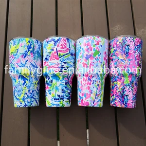 Wholesale Monogram 30oz New Stainless Steel Lilly Inspired Insulated Tumblers
