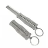 WB200-04 Stretch Comb Stainless Steel With Press Button Beard Pocket Metal Comb Man key Chain Comb