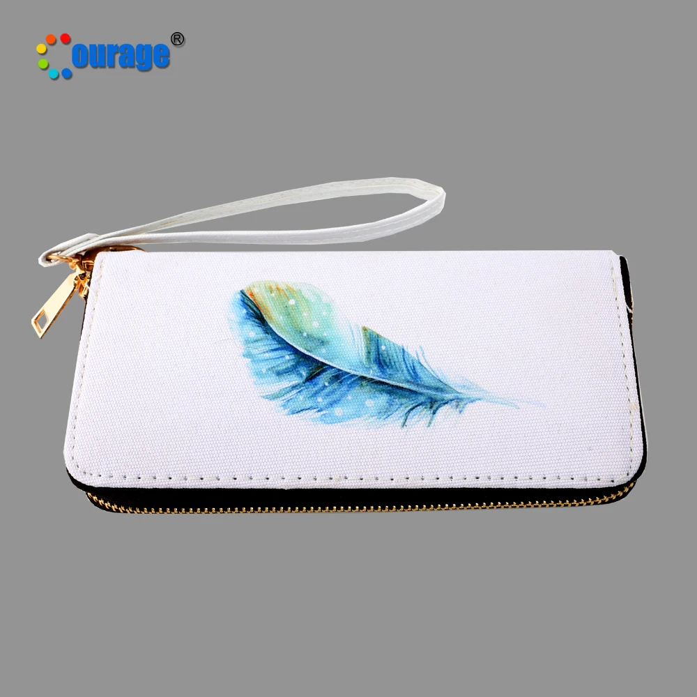 

Blank for custom sublimation printing zipper canvas long wallet for lady, Red, blue