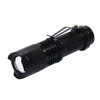 High quality aluminum 14500 rechargeable or 1xAA dry battery XPE 5W ultra bright LED zoomable flashlight hand torch with clip