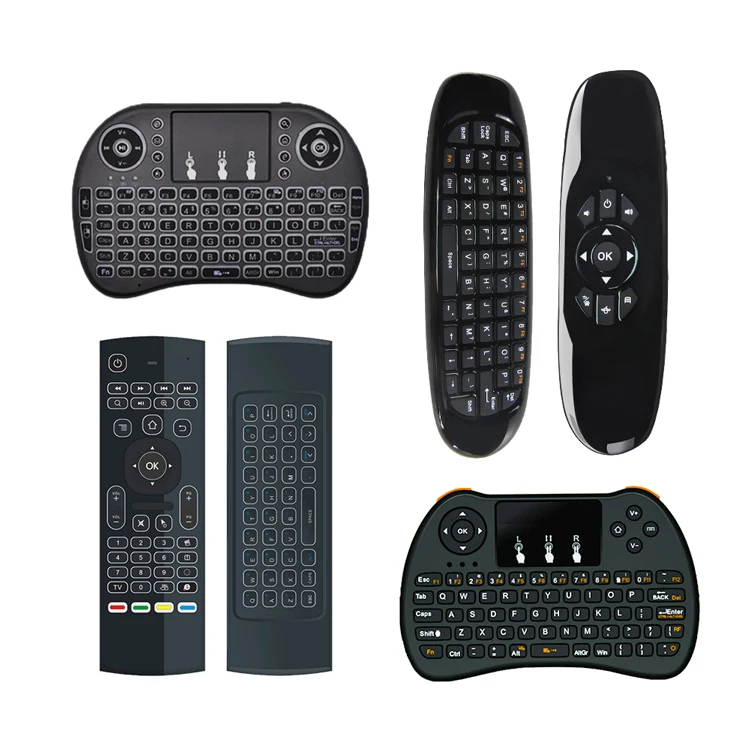 

Hottest Mini Keyboard for Android TV Box 2.4g Universal Remote Control Air Mouse C120 I8 H9, Black