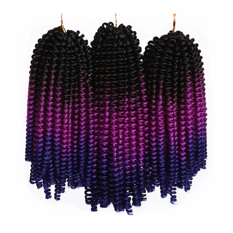 

Fluffy Spring Twist Hair Extensions Black Brown Burgundy Ombre Crochet Braids Synthetic Braiding Hair, 1#,2#,3#,1b,4#,27#,30#,t27,t30,tbug,t350