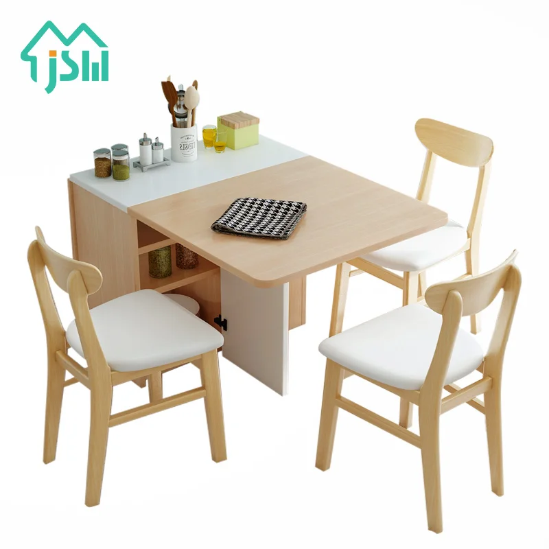 Wholesale Dining Furniture Extendable Kitchen Storage Wood Folding