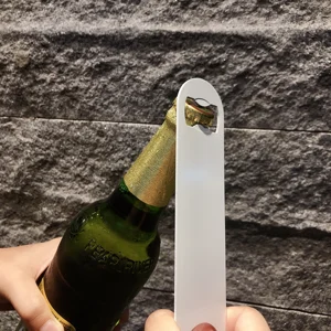 Image of Stock Sublimation Printable White Bar Metal Beer Bottle Opener